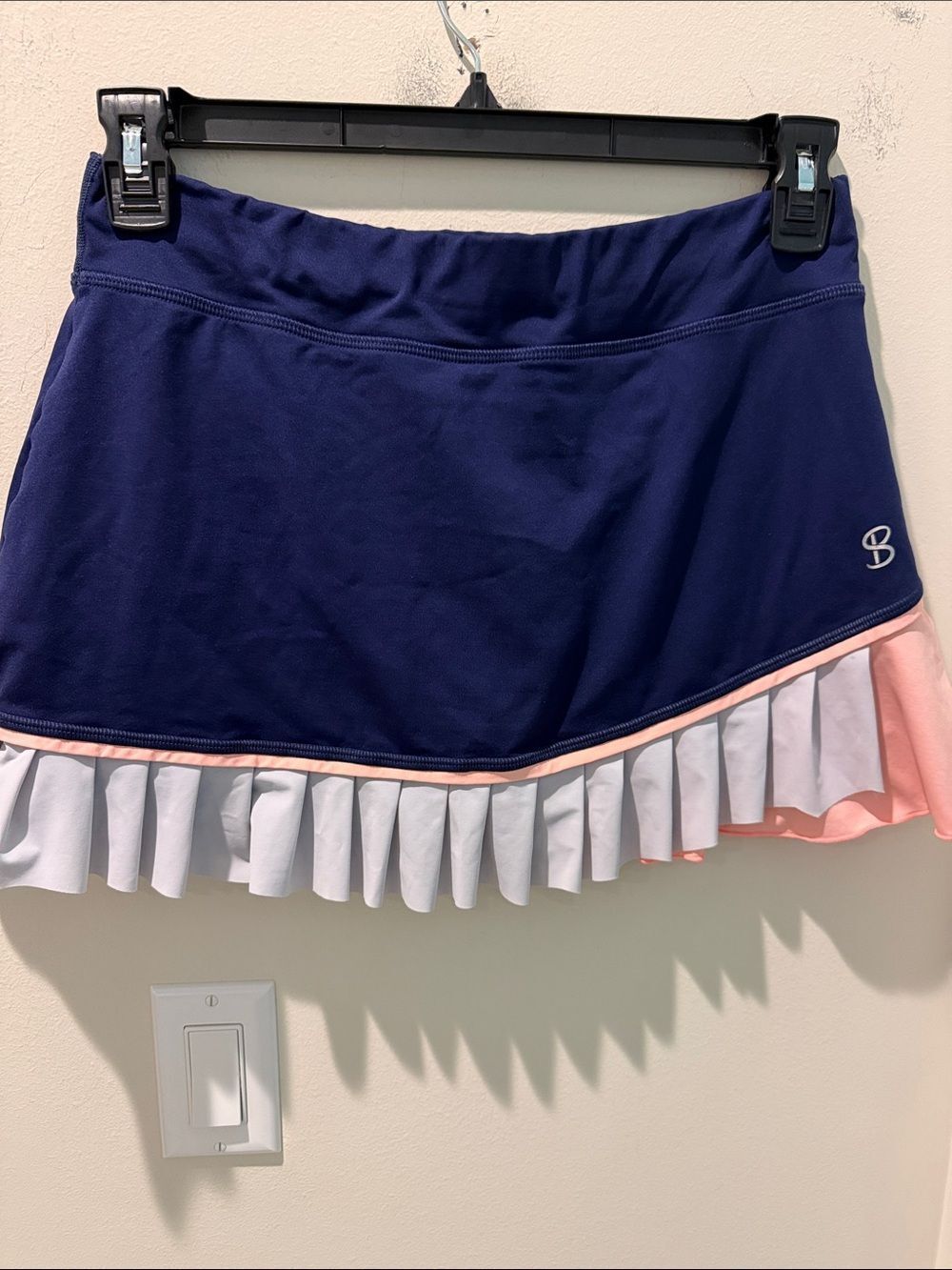 Sofibella Navy Blue Tennis Skort with Pink & Gray Ruffle Trim size medium